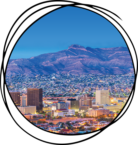 City of El Paso and mountains